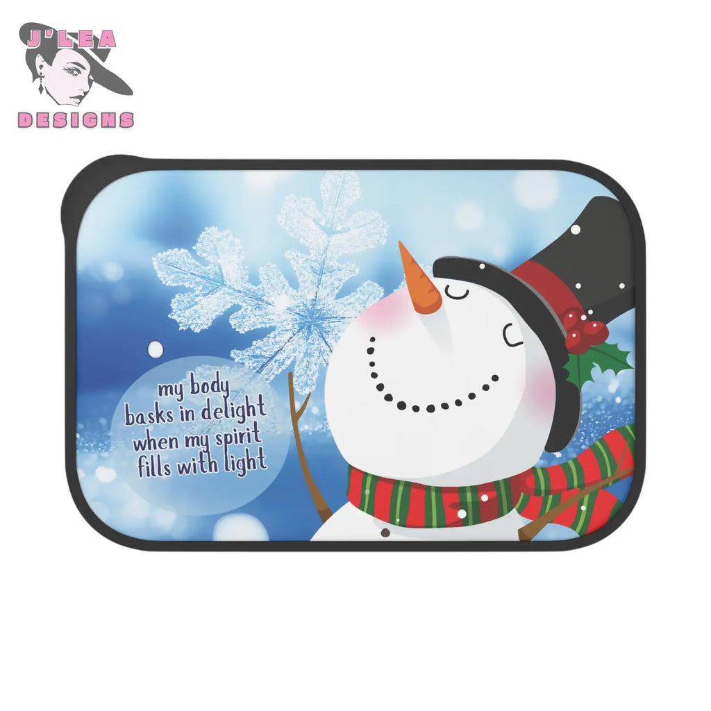 Frosted Joy Bento Box by J’Lea Designs – Limited-Edition with Printed Affirmation for Light Filled Nourishment - Black