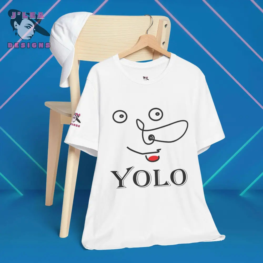 FUNNY FACE | Adult Unisex Jersey Tee | YOLO | Typography | Statement Shirt - J'Lea Designs