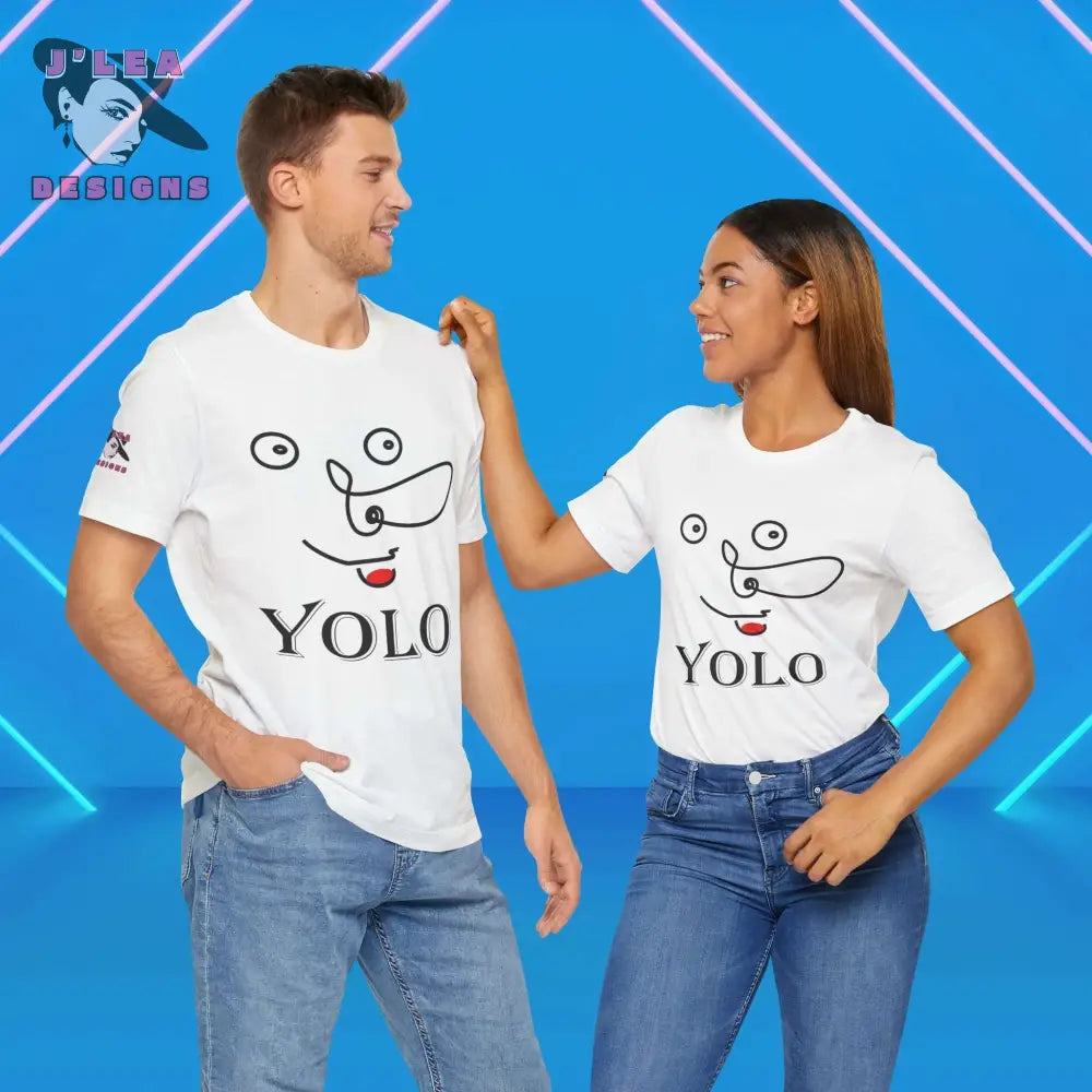 FUNNY FACE | Adult Unisex Jersey Tee | YOLO | Typography | Statement Shirt - J'Lea Designs
