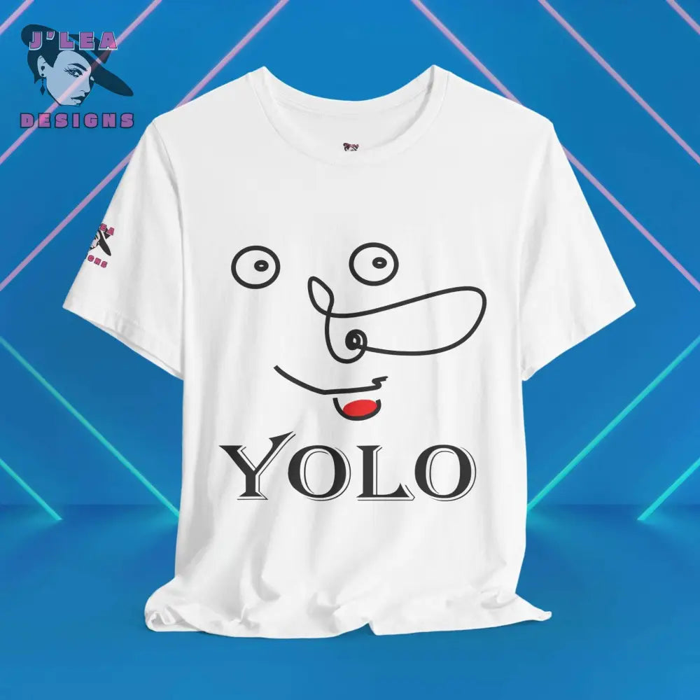 FUNNY FACE | Adult Unisex Jersey Tee | YOLO | Typography | Statement Shirt - J'Lea Designs