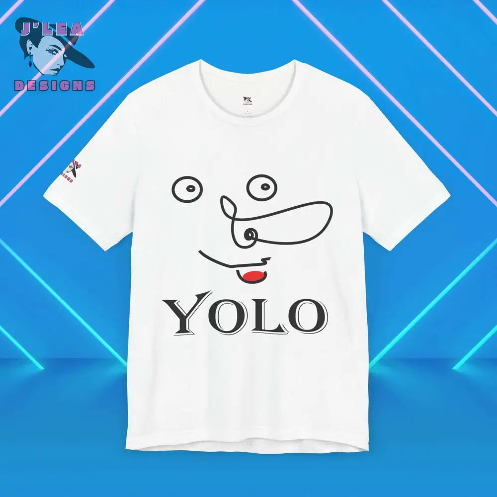 FUNNY FACE | Adult Unisex Jersey Tee | YOLO | Typography | Statement Shirt - J'Lea Designs