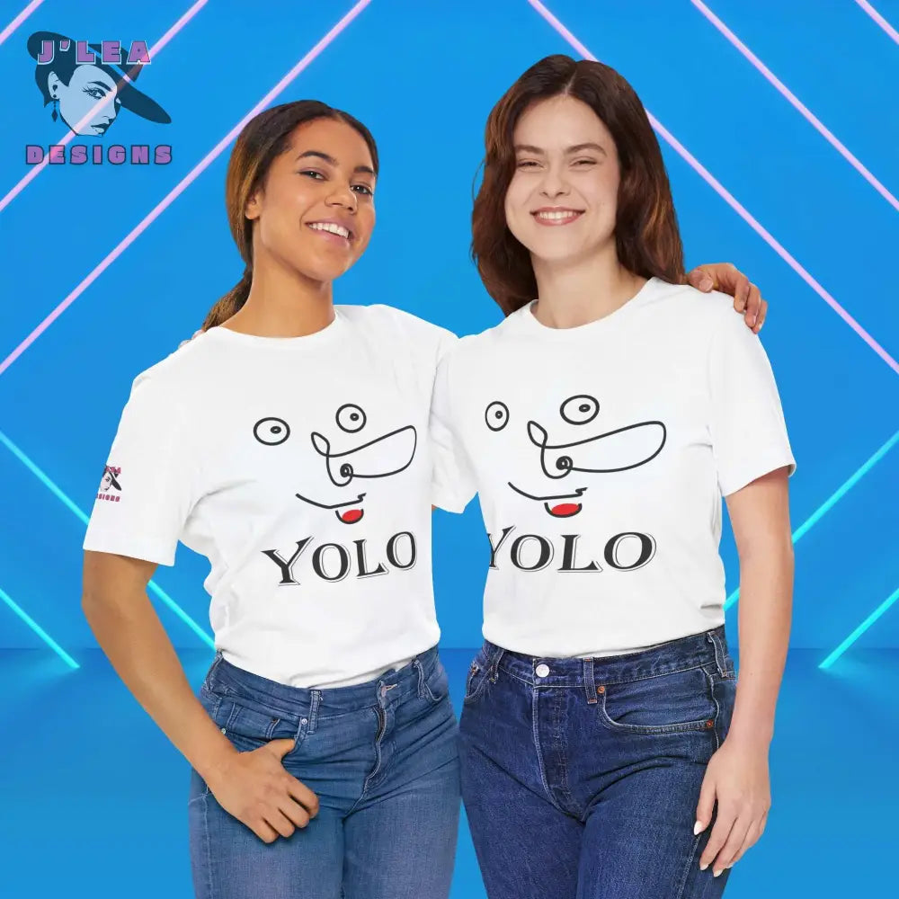 FUNNY FACE | Adult Unisex Jersey Tee | YOLO | Typography | Statement Shirt - J'Lea Designs