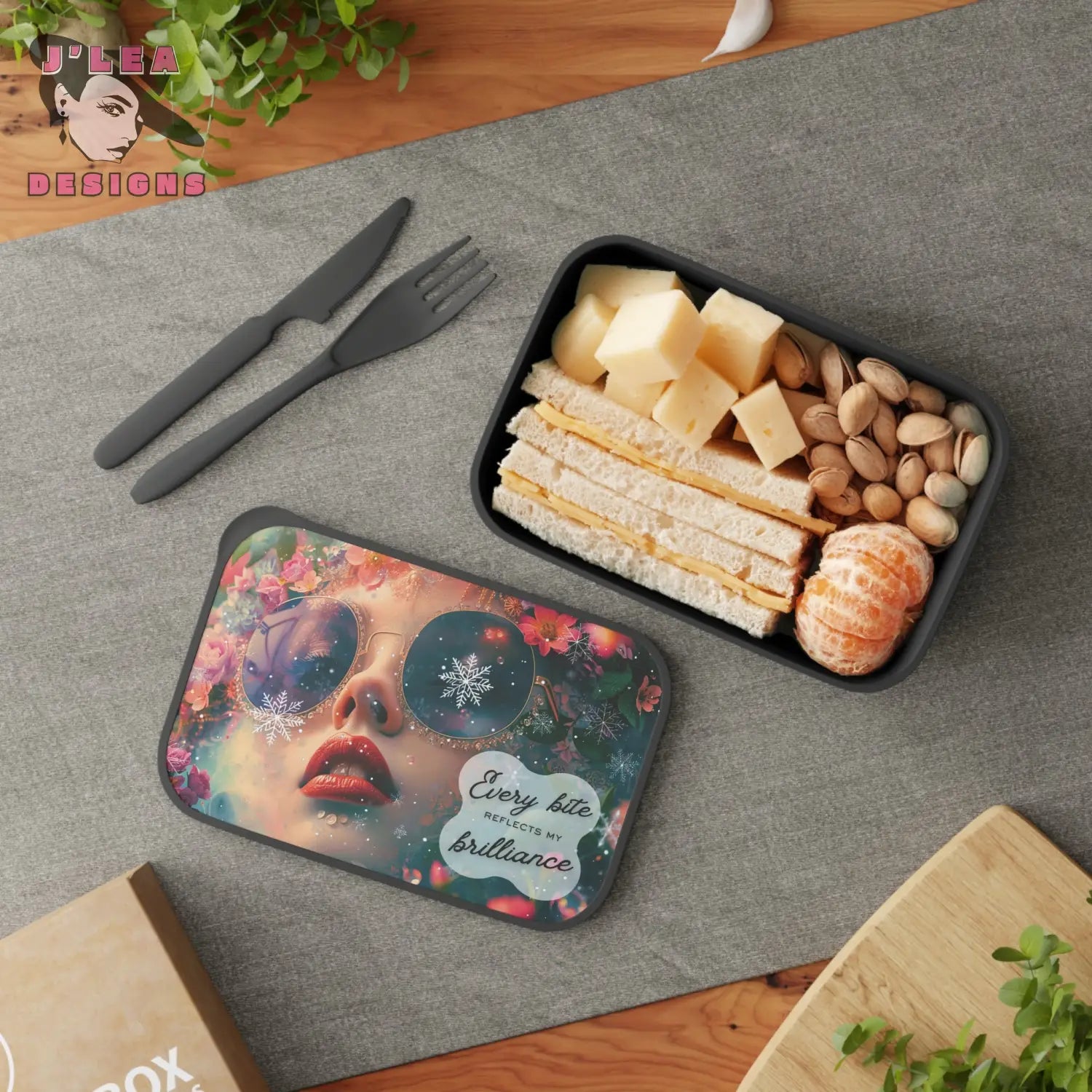 Glam Nourishment Bento Box by J’Lea Designs – Limited-Edition - Transformative Print for the Mindful and Eco-Friendly