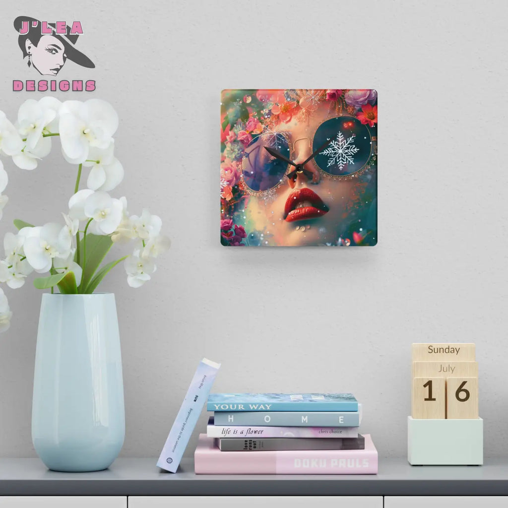 Glamour of Time (Winter Edition) Timekeeper by J’Lea Designs - December’s Limited-Edition Acrylic Wall Clock