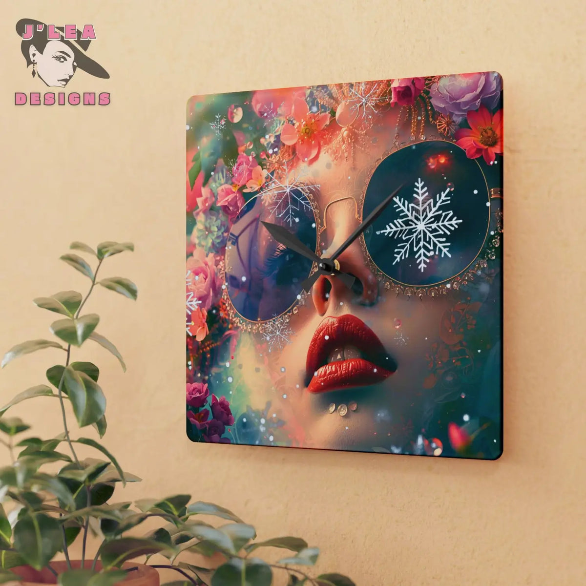 Glamour of Time (Winter Edition) Timekeeper by J’Lea Designs - December’s Limited-Edition Acrylic Wall Clock