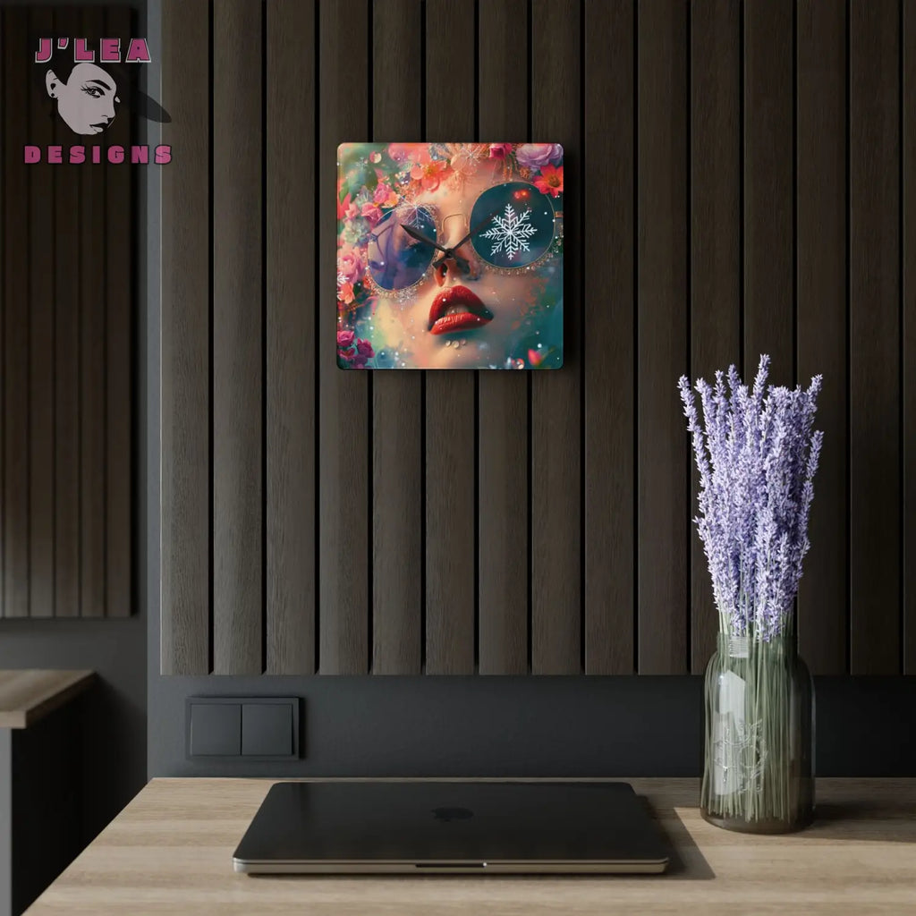 Glamour of Time (Winter Edition) Timekeeper by J’Lea Designs - December’s Limited-Edition Acrylic Wall Clock