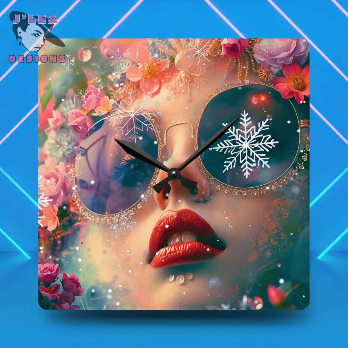 Glamour of Time (Winter Edition) Timekeeper by J’Lea Designs - December’s Limited-Edition Acrylic Wall Clock