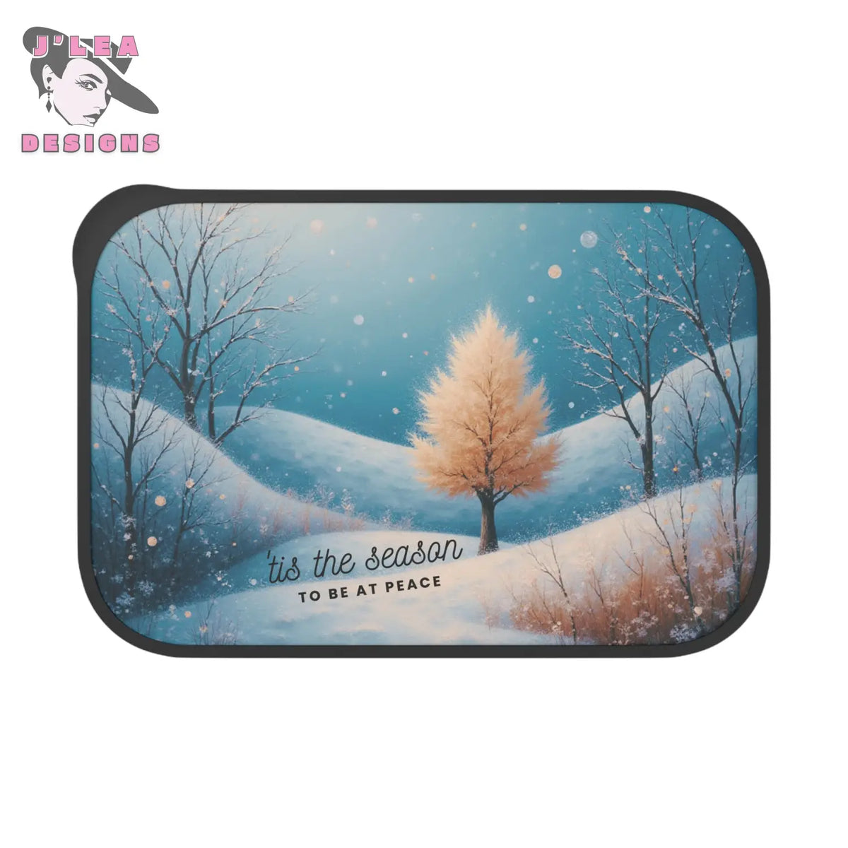 Golden Stillness Bento Box by J’Lea Designs – Limited-Edition with Printed Affirmation for Peaceful Nourishment - Black