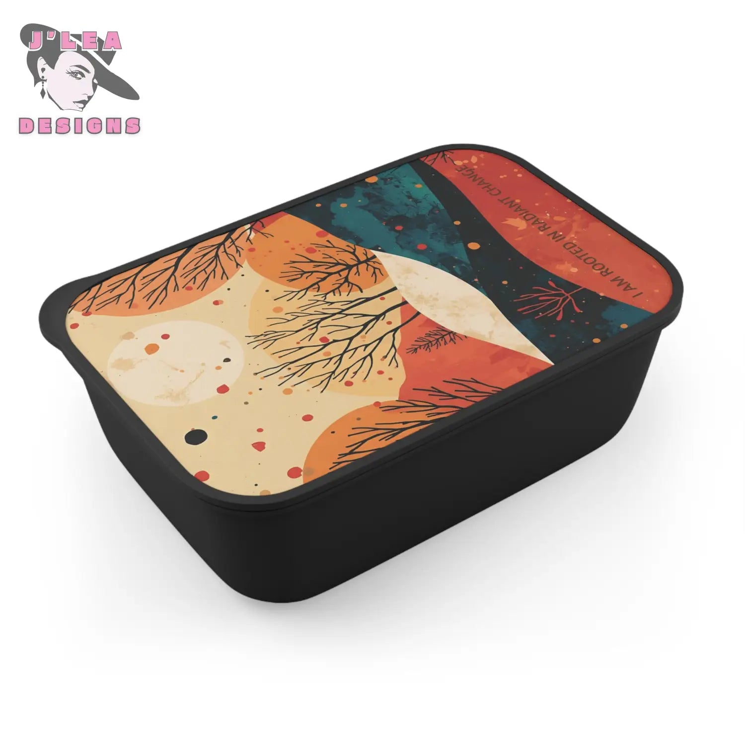 Gratitude Between Worlds by J’Lea Designs - Transformative Eco-Friendly Bento Box with Abstract Tree Design