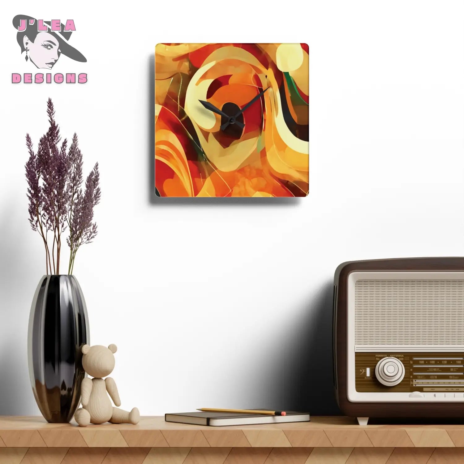 Gratitude Flow by J’Lea Designs - Abstract Swirl Wall Clock – Novembers Limited-Edition TimeKeepers of Transformation