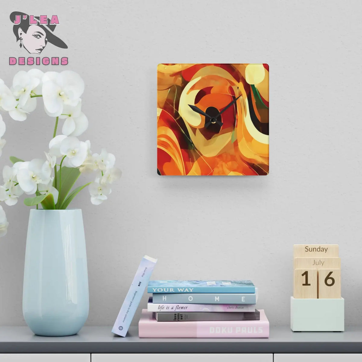 Gratitude Flow by J’Lea Designs - Abstract Swirl Wall Clock – Novembers Limited-Edition TimeKeepers of Transformation
