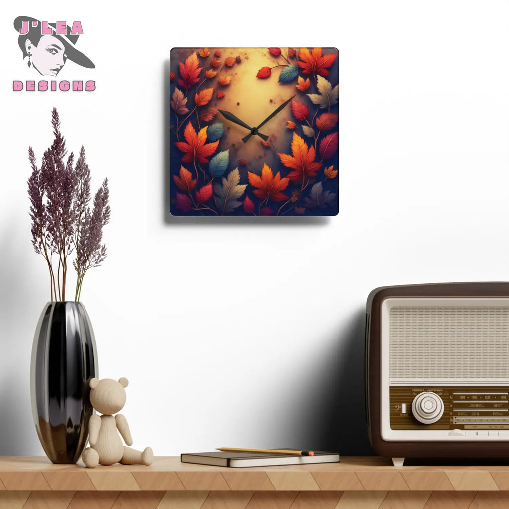 Gratitude Grove by J’Lea Designs - Autumn Leaf Wall Clock – Novembers Limited Edition TimeKeepers of Transformation