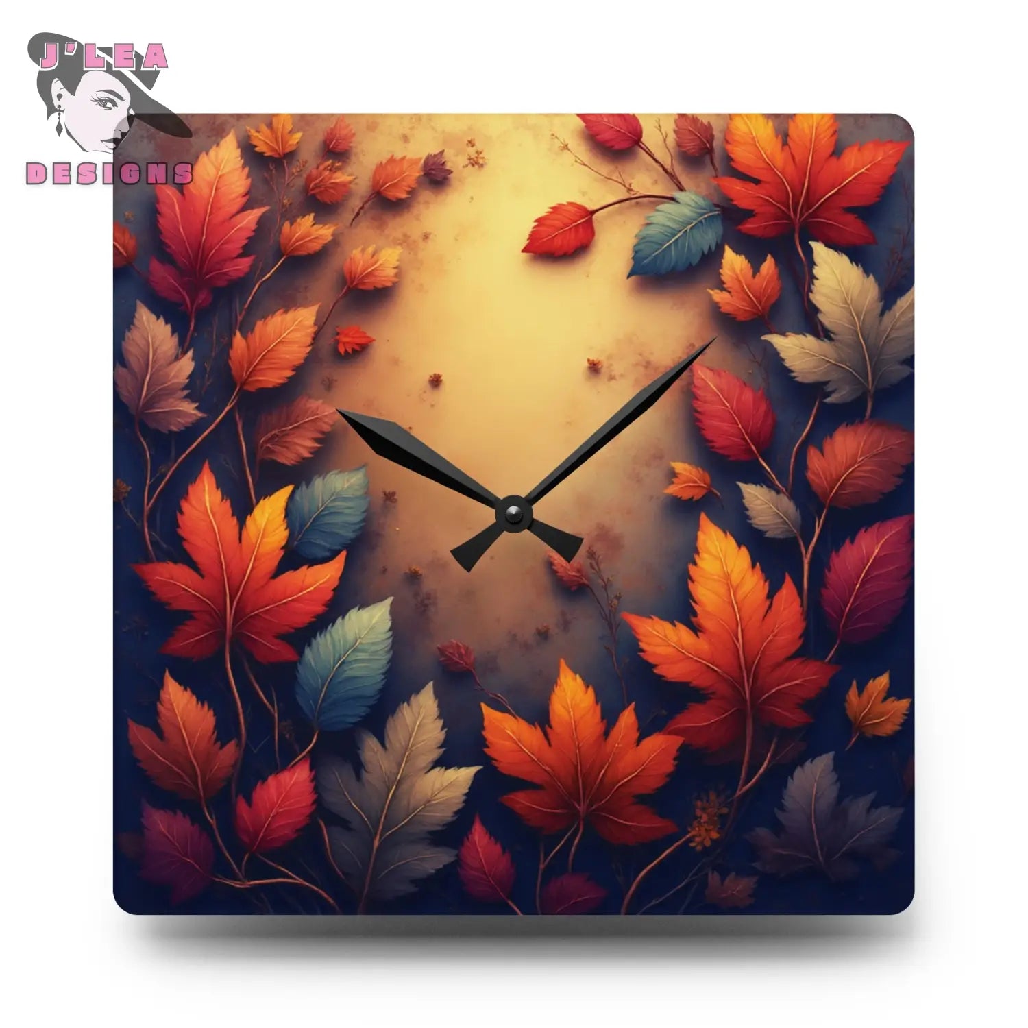 Gratitude Grove by J’Lea Designs - Autumn Leaf Wall Clock – Novembers Limited Edition TimeKeepers of Transformation