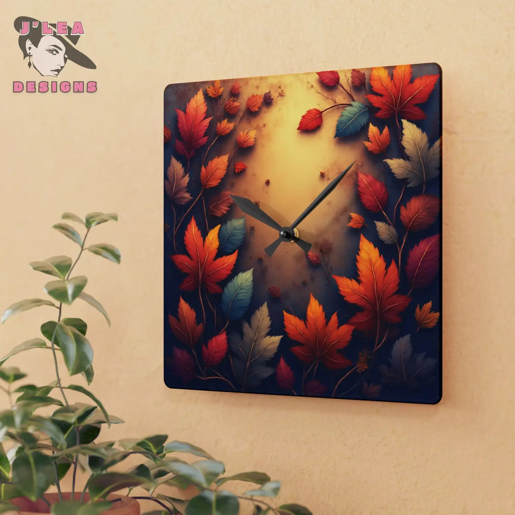 Gratitude Grove by J’Lea Designs - Autumn Leaf Wall Clock – Novembers Limited Edition TimeKeepers of Transformation