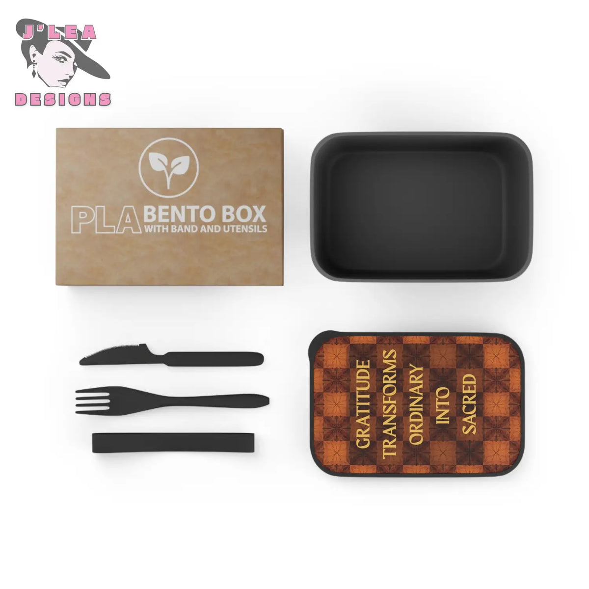 Gratitude Transforms Ordinary into Sacred by J’Lea Designs – Transformative Eco-Friendly Bento Box with Kaleidoscope