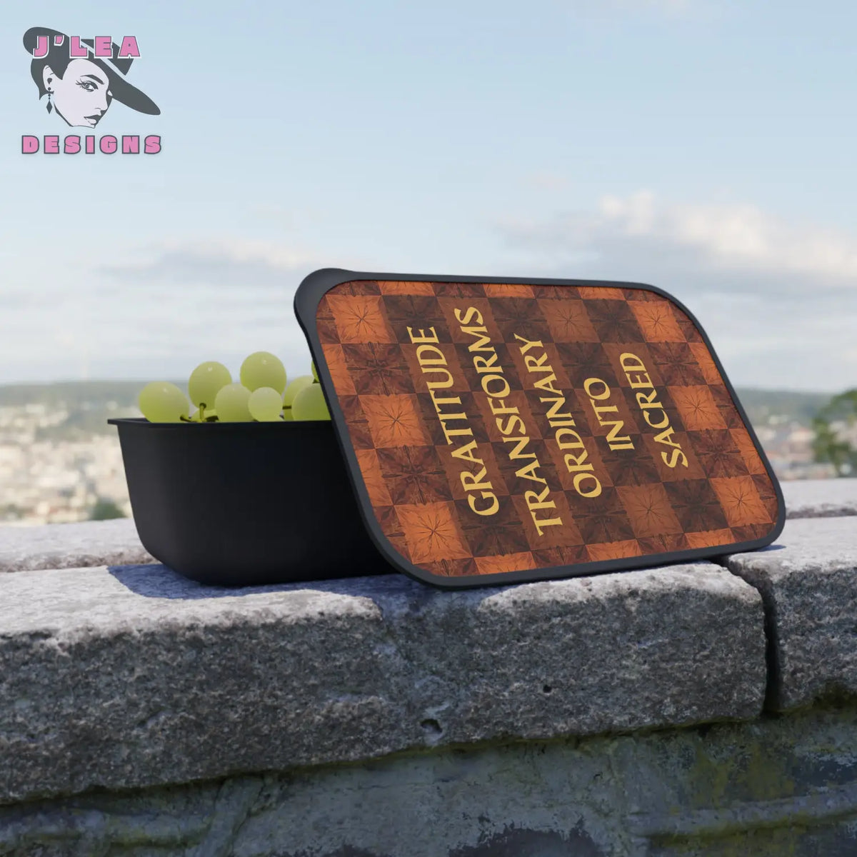 Gratitude Transforms Ordinary into Sacred by J’Lea Designs – Transformative Eco-Friendly Bento Box with Kaleidoscope