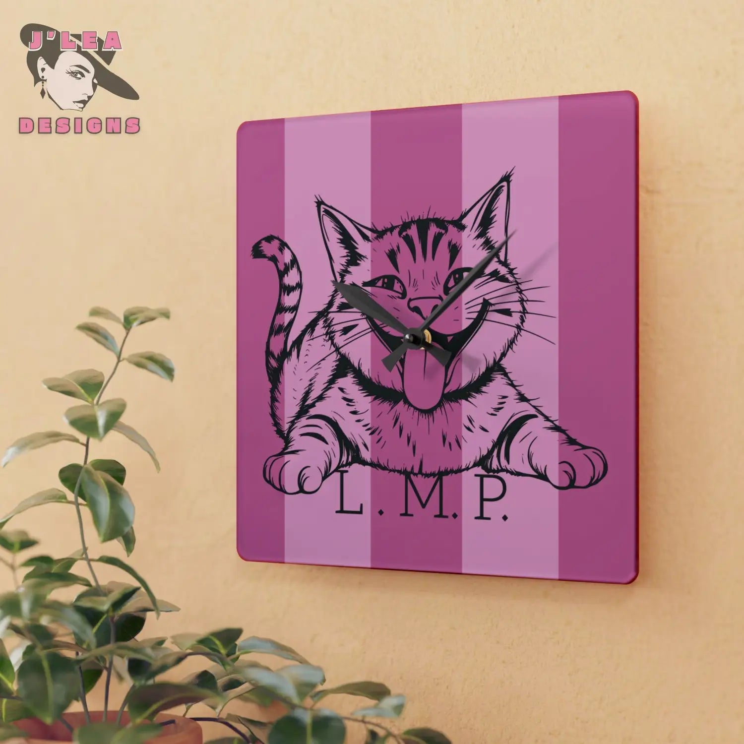 L.M.P. - Timekeeper by J’Lea Designs | Square Acrylic Wall Clock - 10.75’’ × 10.75’’ (Square) - Home Decor