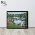 Lake Norman Marina: A Peaceful Retreat | Framed Fine Art Landscape Print by J’Lea Designs - Black - Wall Art