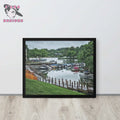 Lake Norman Marina: A Peaceful Retreat | Framed Fine Art Landscape Print by J’Lea Designs - Black - Wall Art