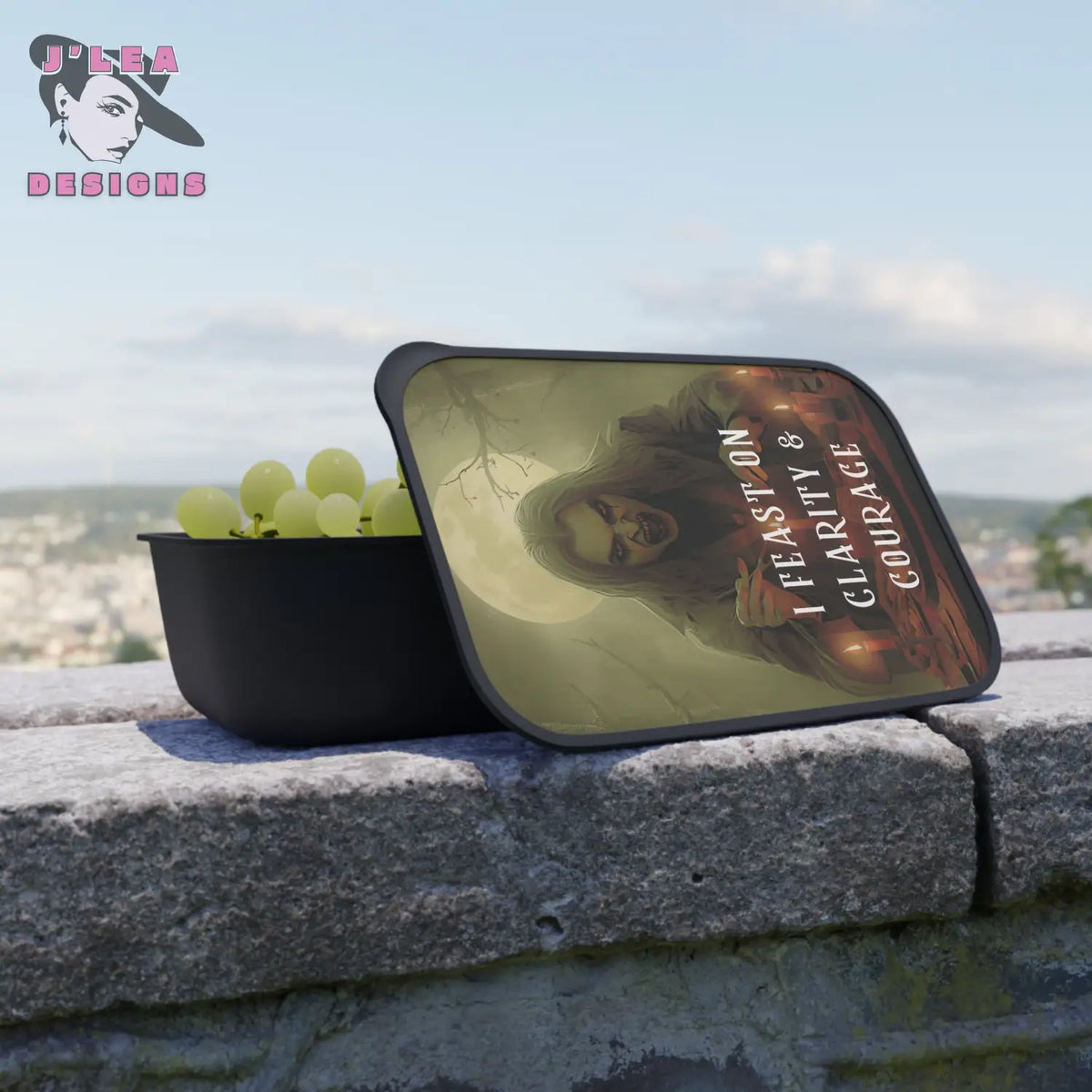 Limited Edition - Bento of the Blood Moon - Gothic Bento Box with Utensils by J’Lea Designs - Perfect for Halloween