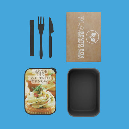 Limited Edition - Savory Presence by J’Lea Designs - Cartoon Bento Box with Utensils - Perfect for Lunch on the Go
