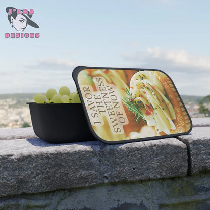 Limited Edition - Savory Presence by J’Lea Designs - Cartoon Bento Box with Utensils - Perfect for Lunch on the Go
