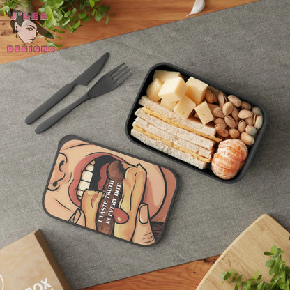 Limited Edition - Truth Bites by J’Lea Designs - Cartoon Bento Box with Utensils - Perfect for Lunch on the Go Unique