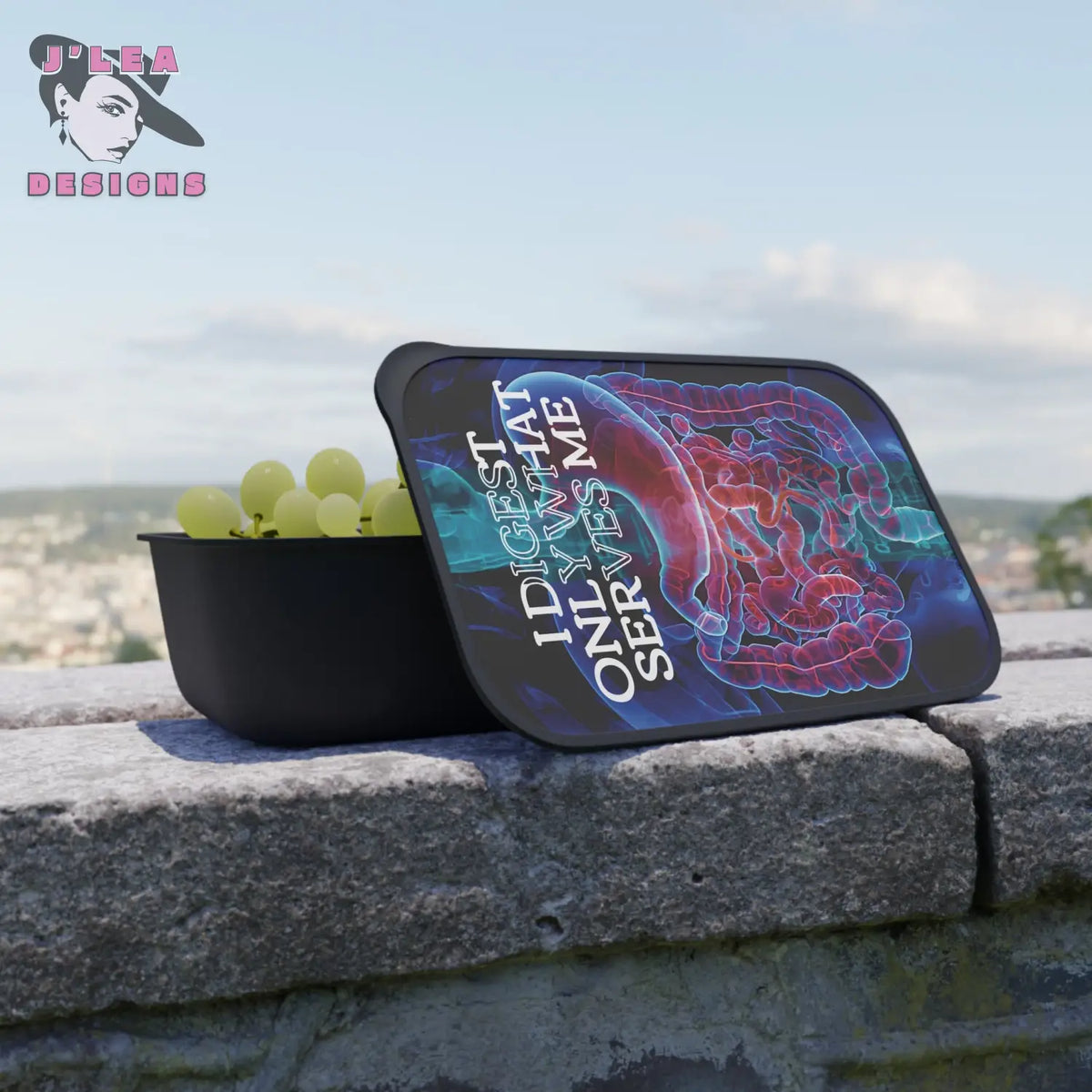 Limited Edition - Truth in the Gut by J’Lea Designs - X-Ray Style Bento Box with Utensils - Perfect for Lunch on the Go