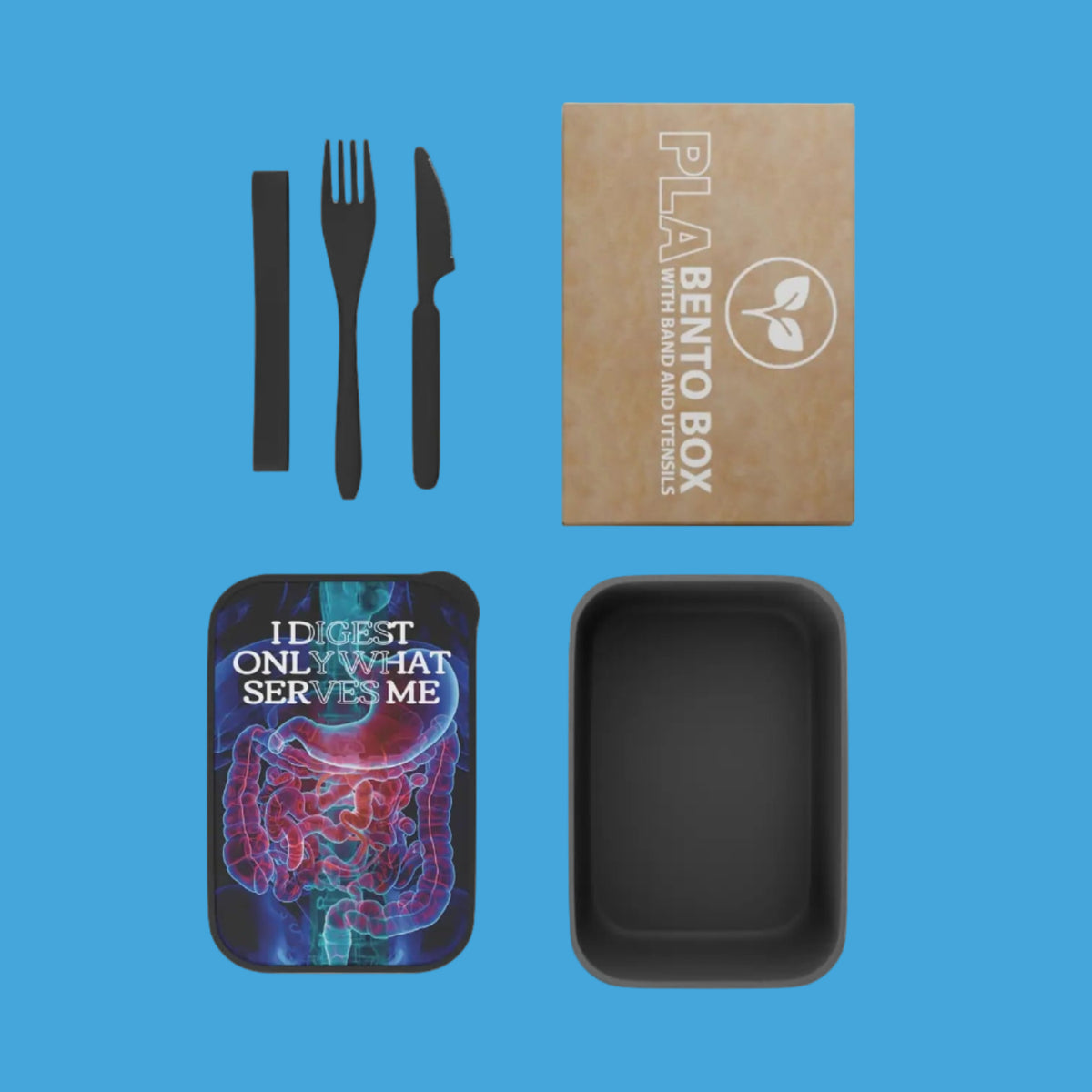 Limited Edition - Truth in the Gut by J’Lea Designs - X-Ray Style Bento Box with Utensils - Perfect for Lunch on the Go