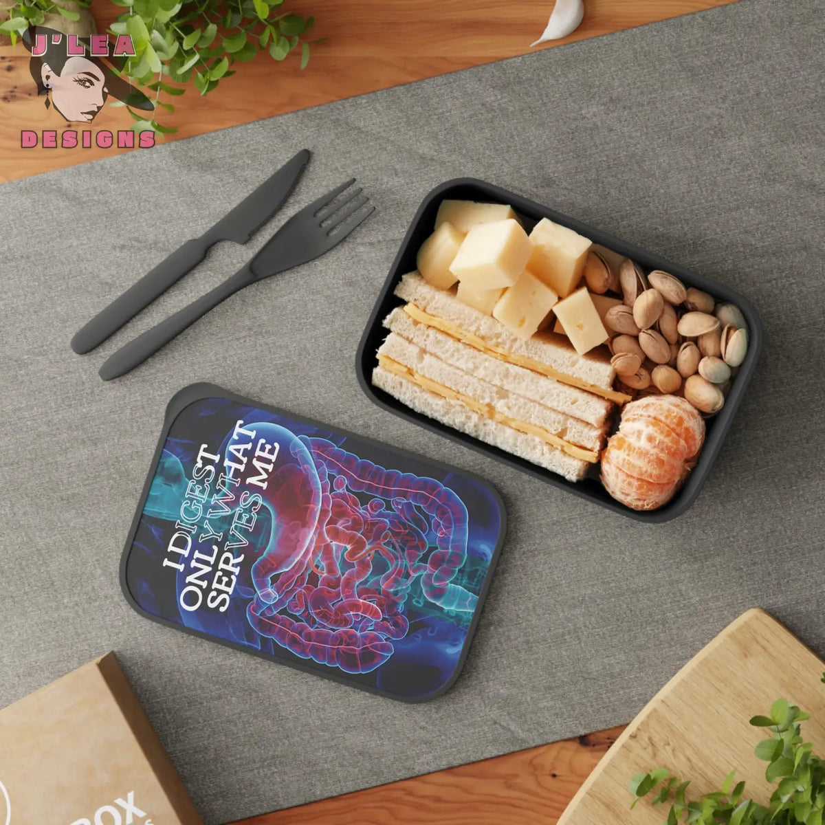 Limited Edition - Truth in the Gut by J’Lea Designs - X-Ray Style Bento Box with Utensils - Perfect for Lunch on the Go