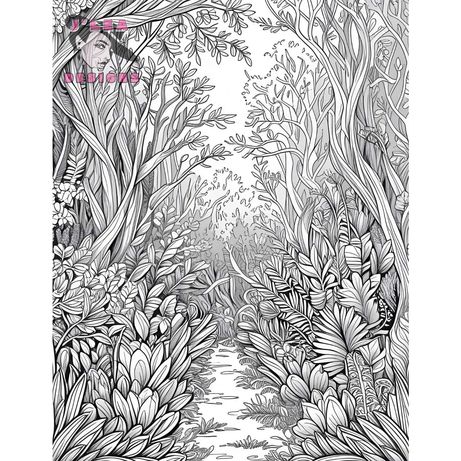 Magical Forest Adult Coloring Pages Printable Collection - Coloring Page
