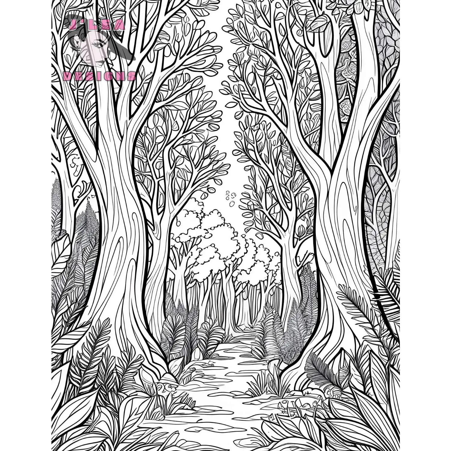 Magical Forest Adult Coloring Pages Printable Collection - Coloring Page