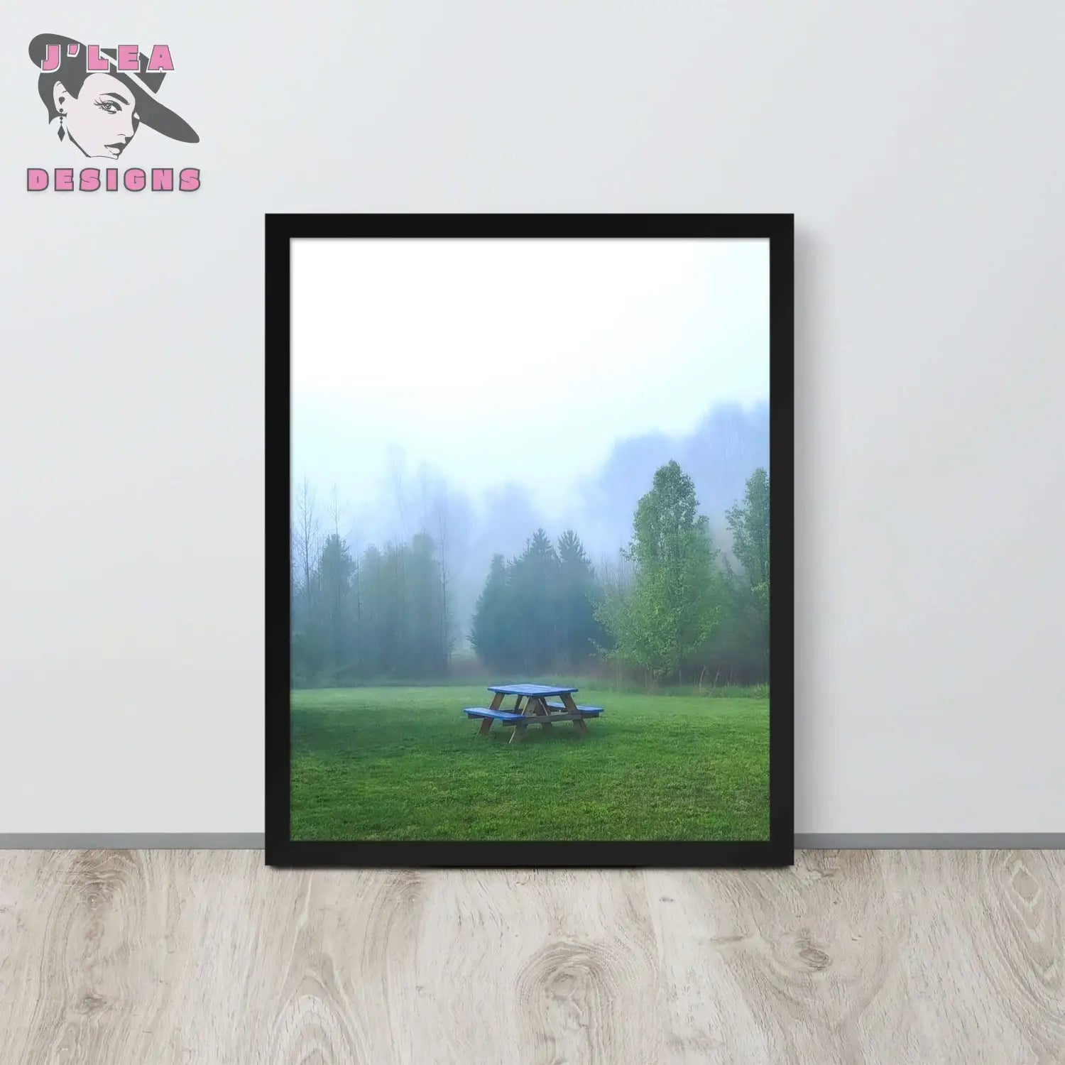 Misty Tranquility: Forest Picnic | Framed Photography Print - J'Lea Designs