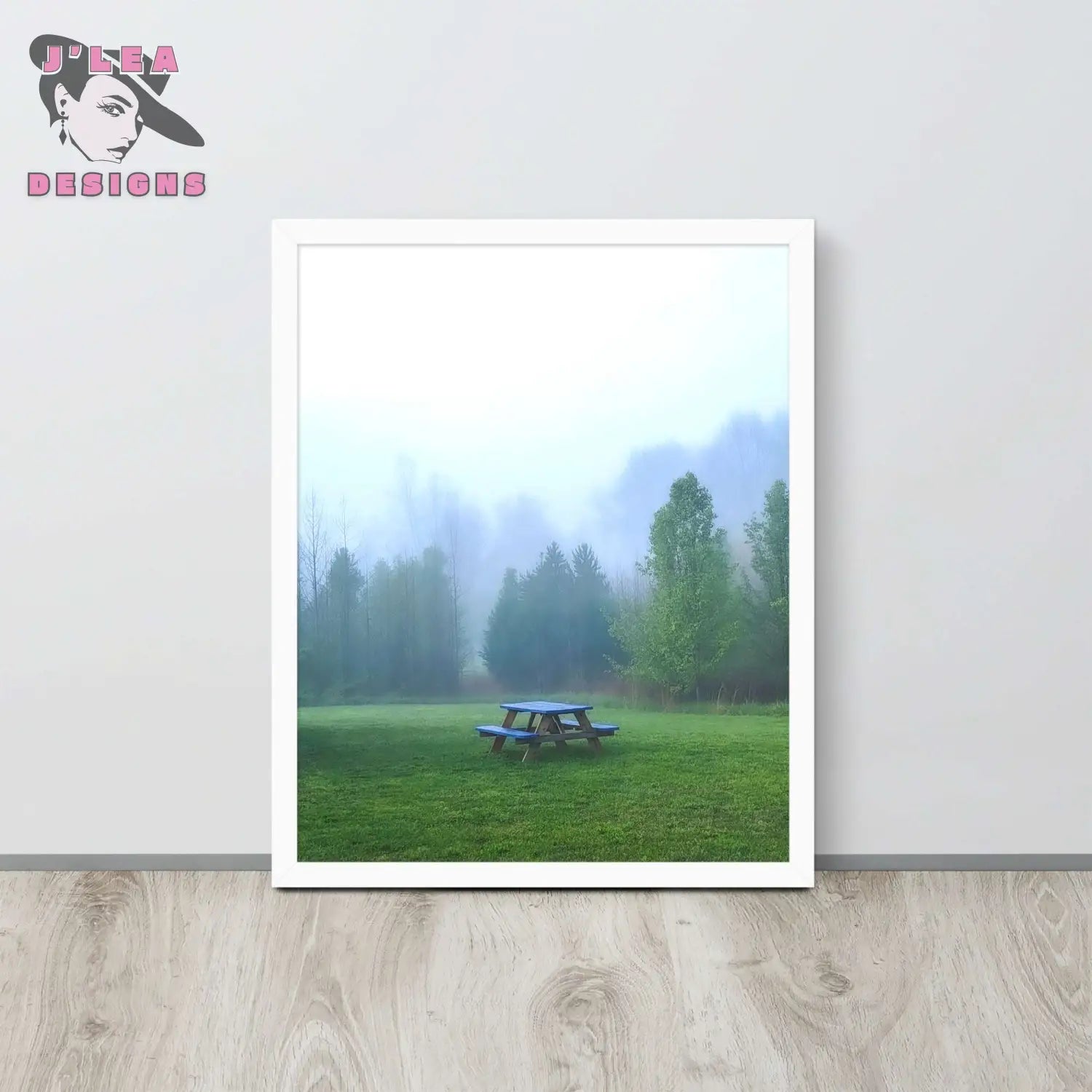 Misty Tranquility: Forest Picnic | Framed Photography Print - J'Lea Designs