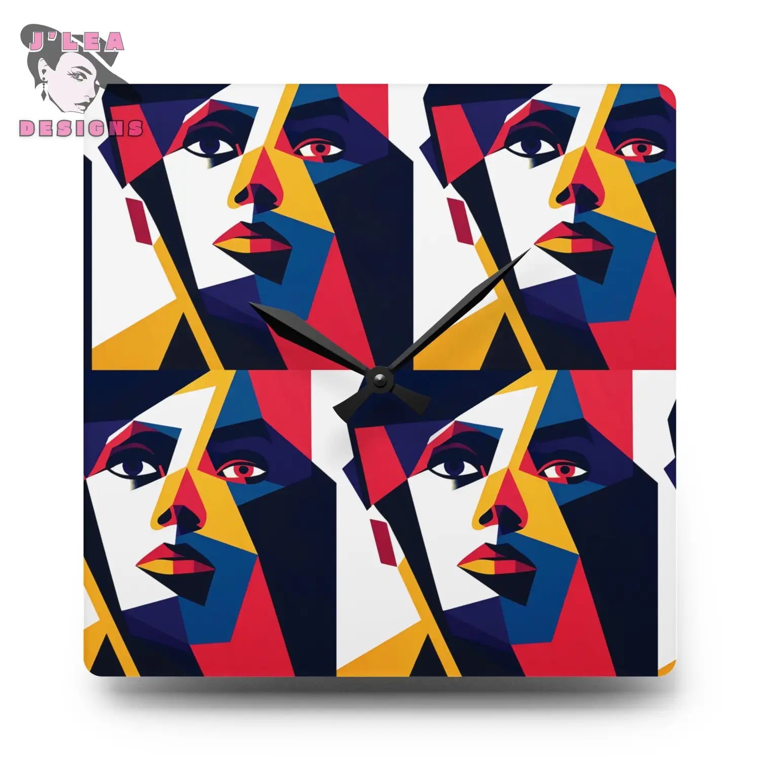 Pop Clock Bold Geometric Wall Decor 10.75’’ × 10.75’’ (Square) Home Decor