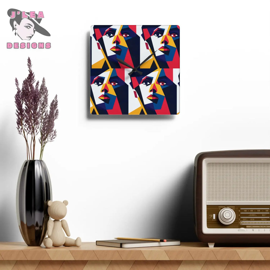 Pop Clock Bold Geometric Wall Decor 10.75’’ × 10.75’’ (Square) Home Decor