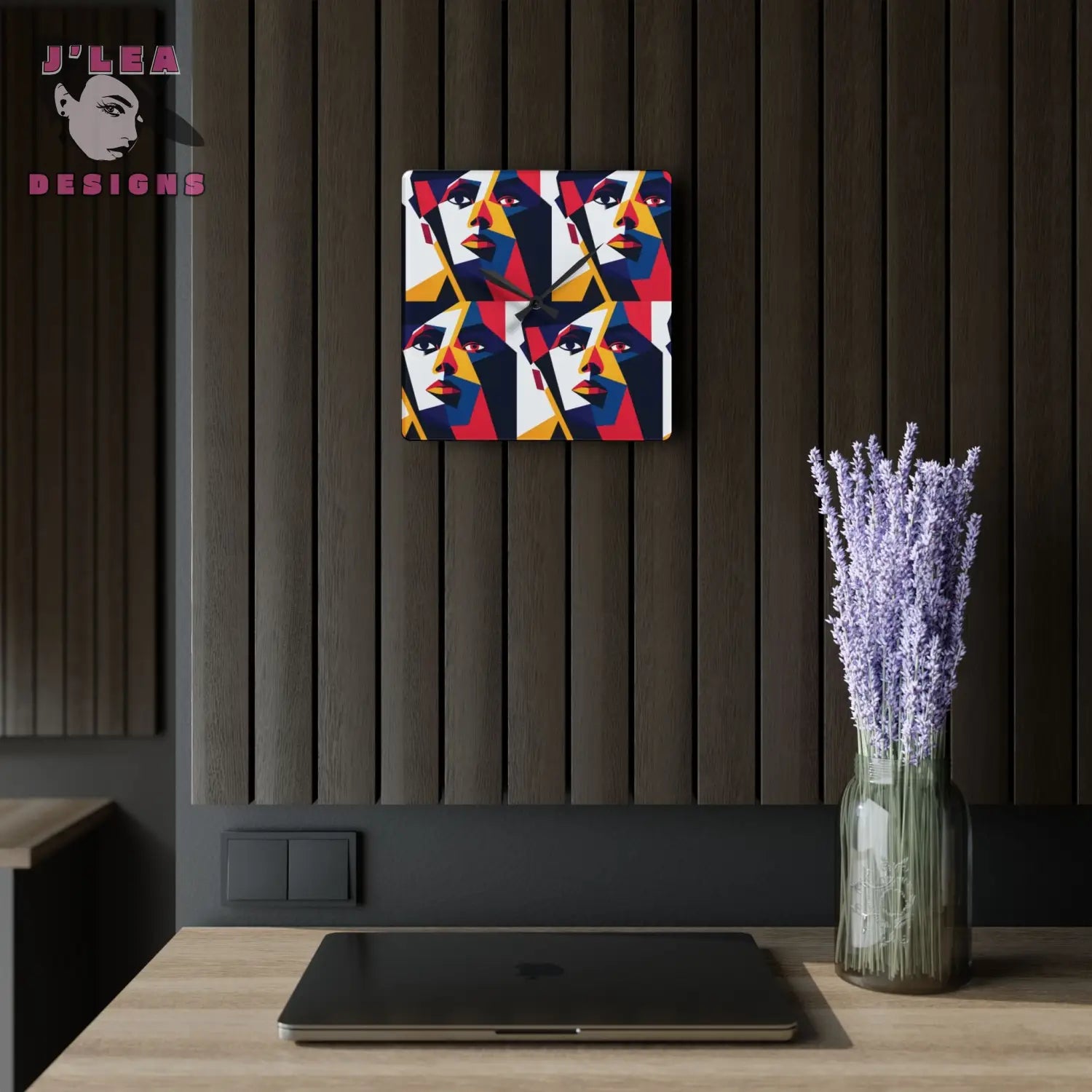 Pop Clock Bold Geometric Wall Decor 10.75’’ × 10.75’’ (Square) Home Decor