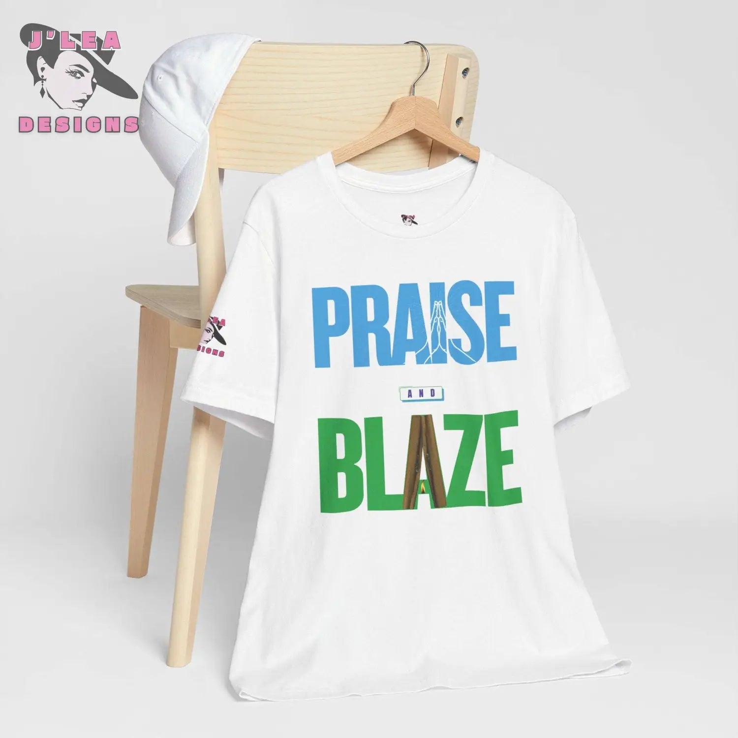 PRAISE and BLAZE | Adult Unisex Jersey Tee | Typography Design | 420 Statement Shirt - J'Lea Designs