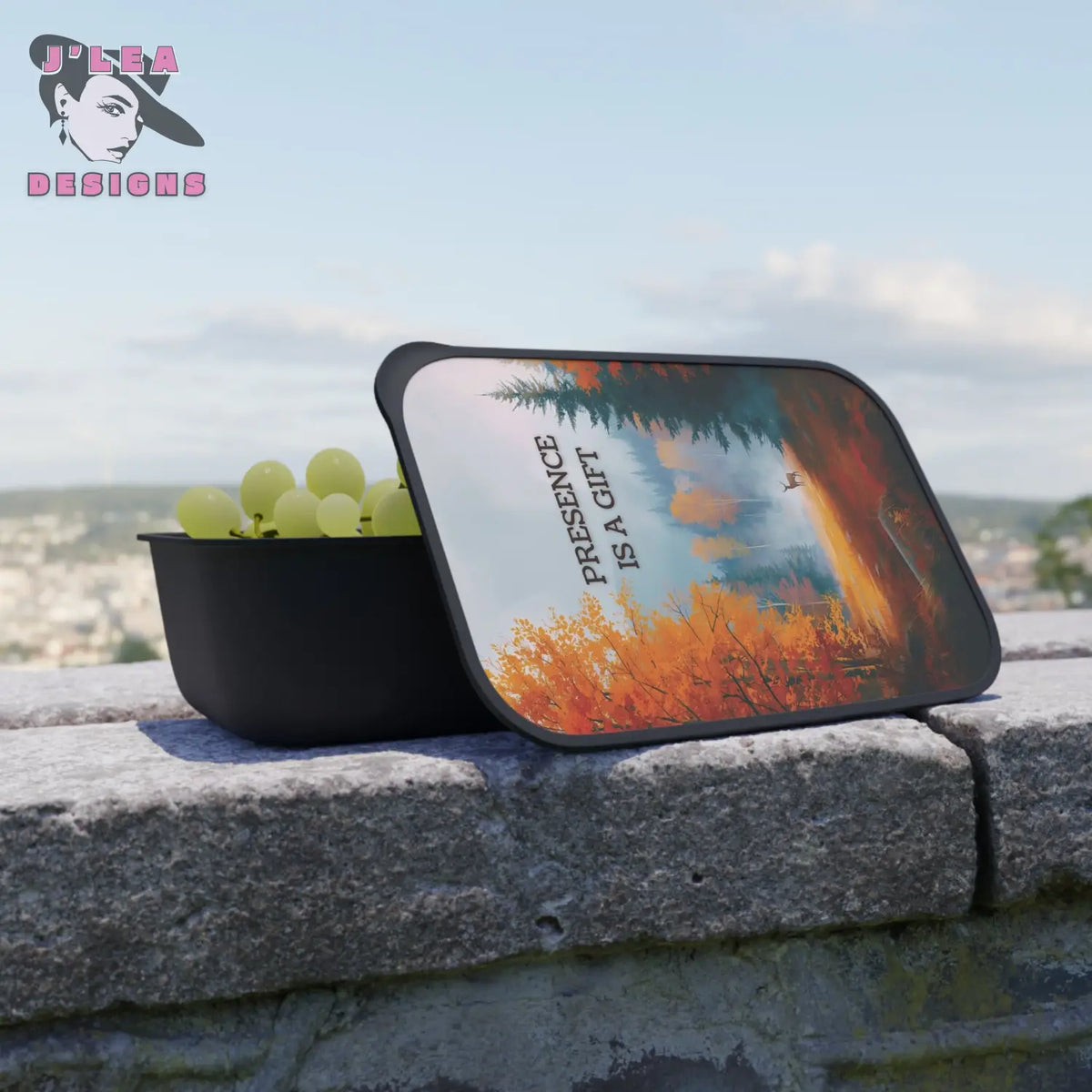 Presence Is a Gift by J’Lea Designs – Transformative Eco-Friendly Bento Box with Autumn Forest Design - Novembers
