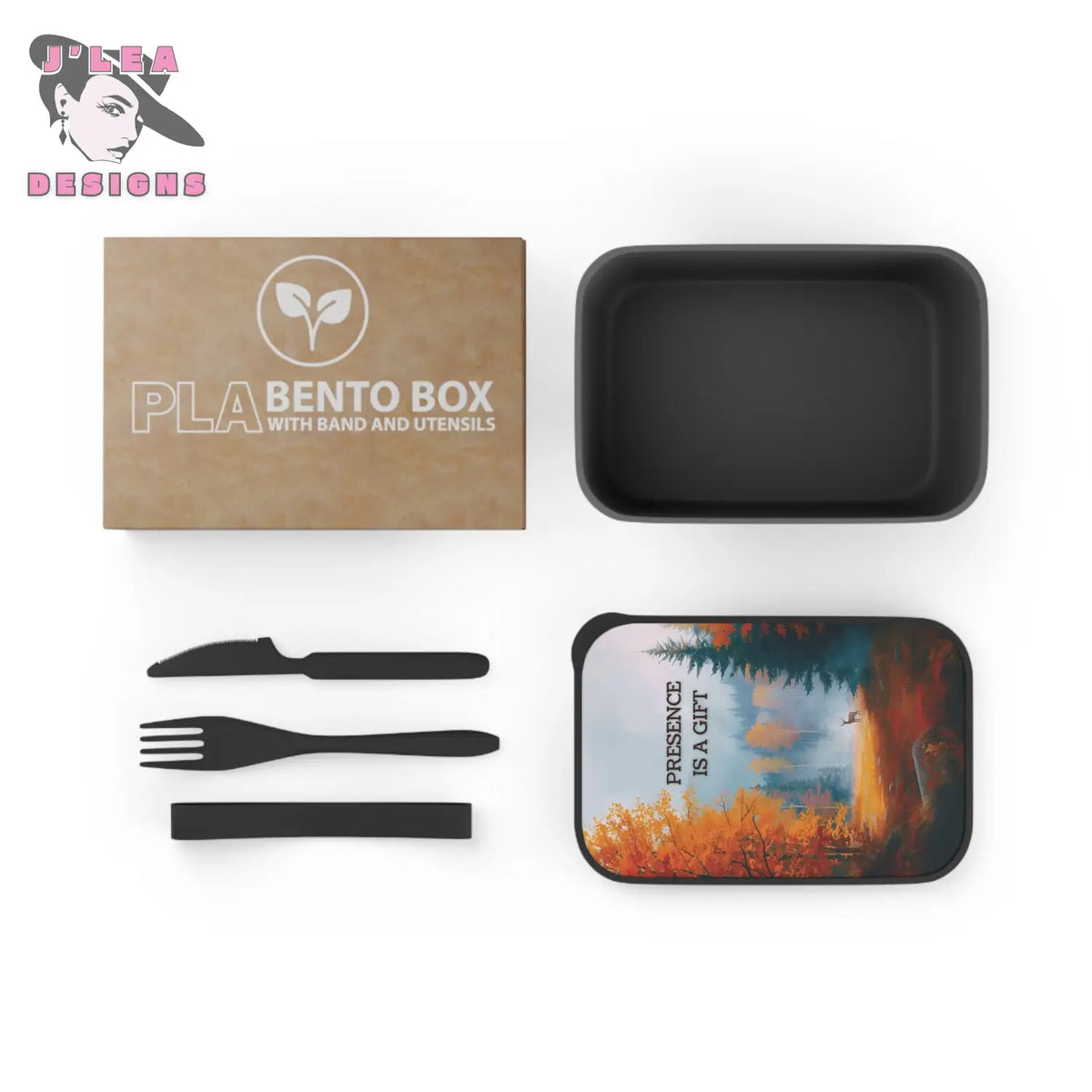 Presence Is a Gift by J’Lea Designs – Transformative Eco-Friendly Bento Box with Autumn Forest Design - Novembers