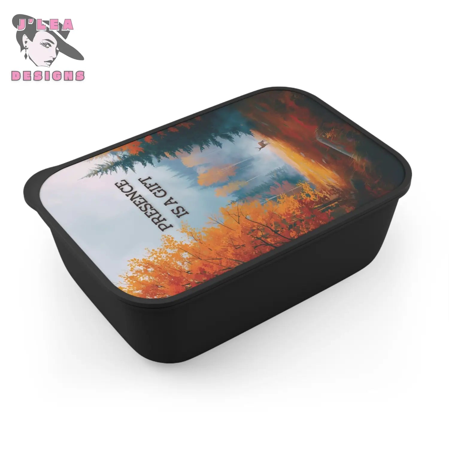 Presence Is a Gift by J’Lea Designs – Transformative Eco-Friendly Bento Box with Autumn Forest Design - Novembers