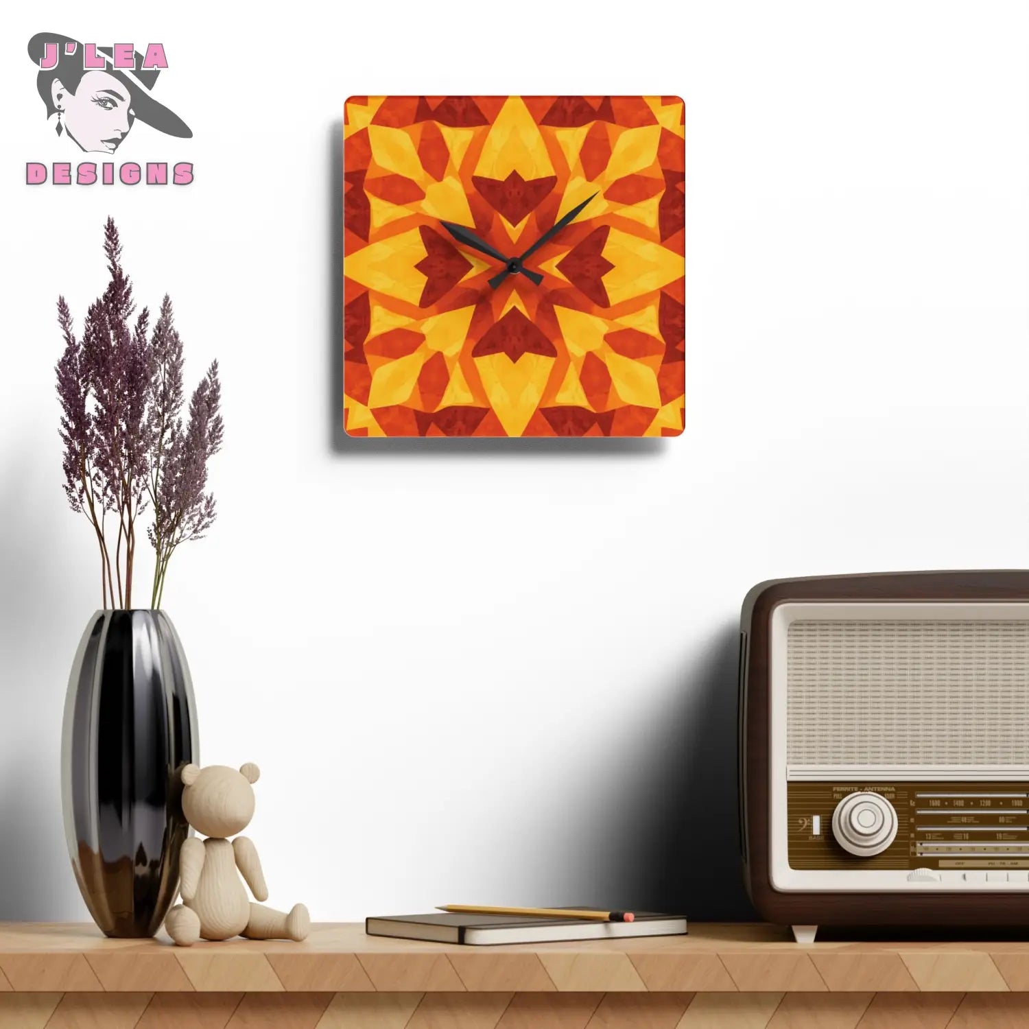 Radiant Gratitude by J’Lea Designs - Kaleidoscope Wall Clock – Novembers Limited Edition TimeKeepers of Transformation