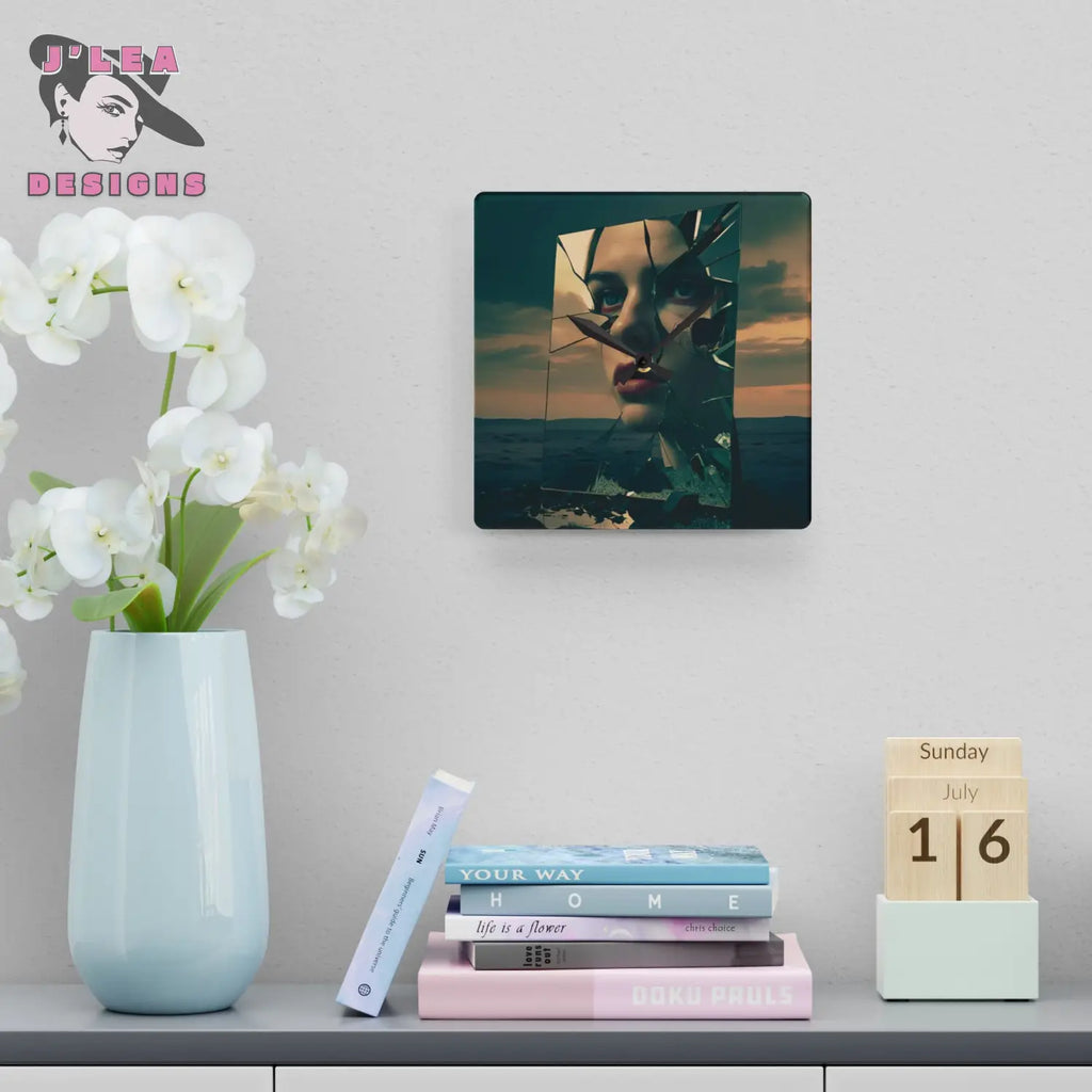 Reflections of Time Acrylic Wall Clock 10.75’’ × 10.75’’ (Square) Home Decor