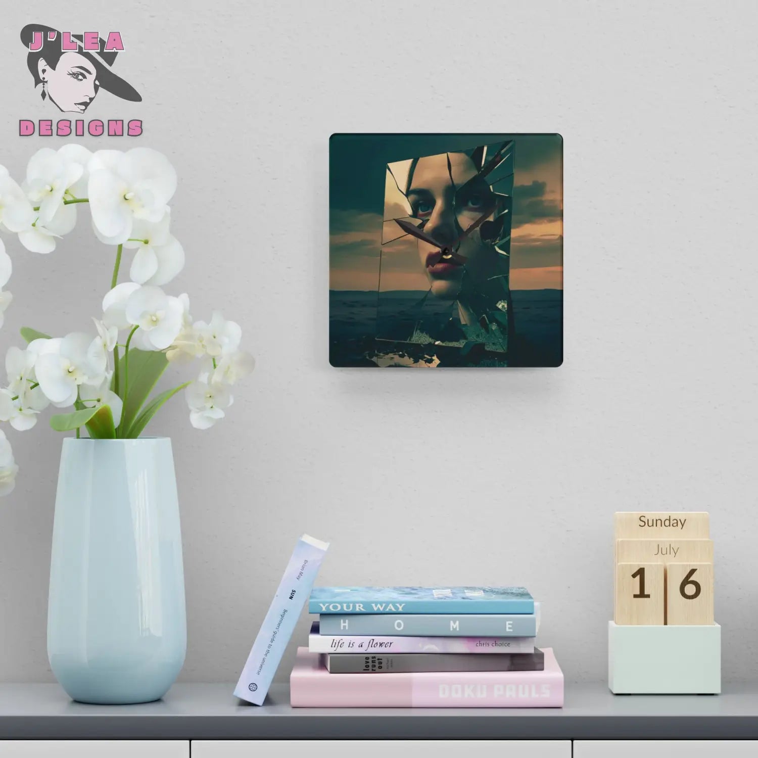 Reflections of Time Acrylic Wall Clock 10.75’’ × 10.75’’ (Square) Home Decor