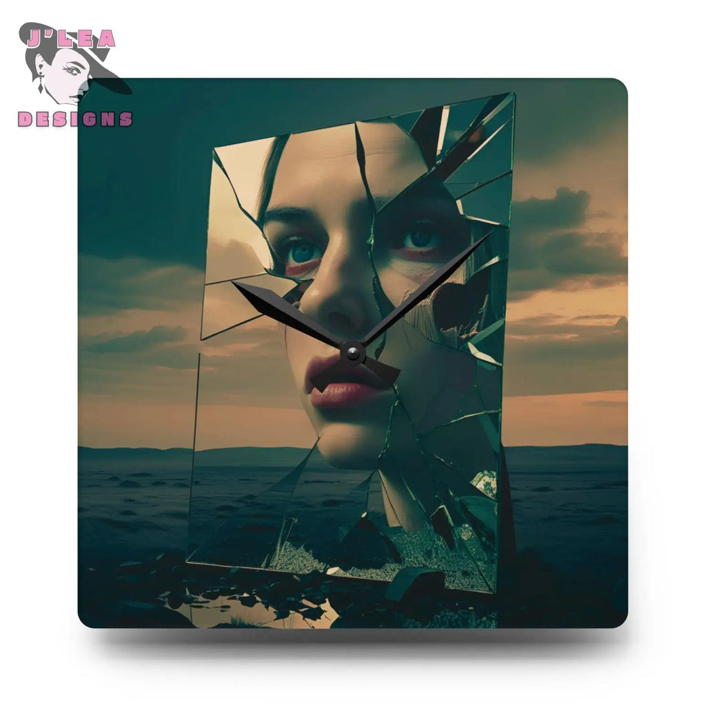 Reflections of Time Acrylic Wall Clock 10.75’’ × 10.75’’ (Square) Home Decor