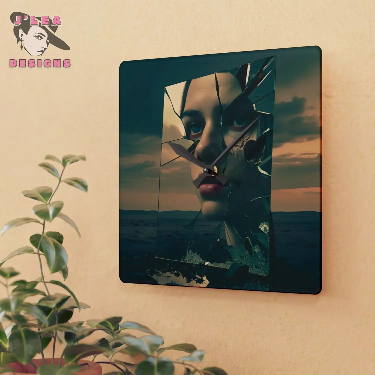 Reflections of Time Acrylic Wall Clock 10.75’’ × 10.75’’ (Square) Home Decor