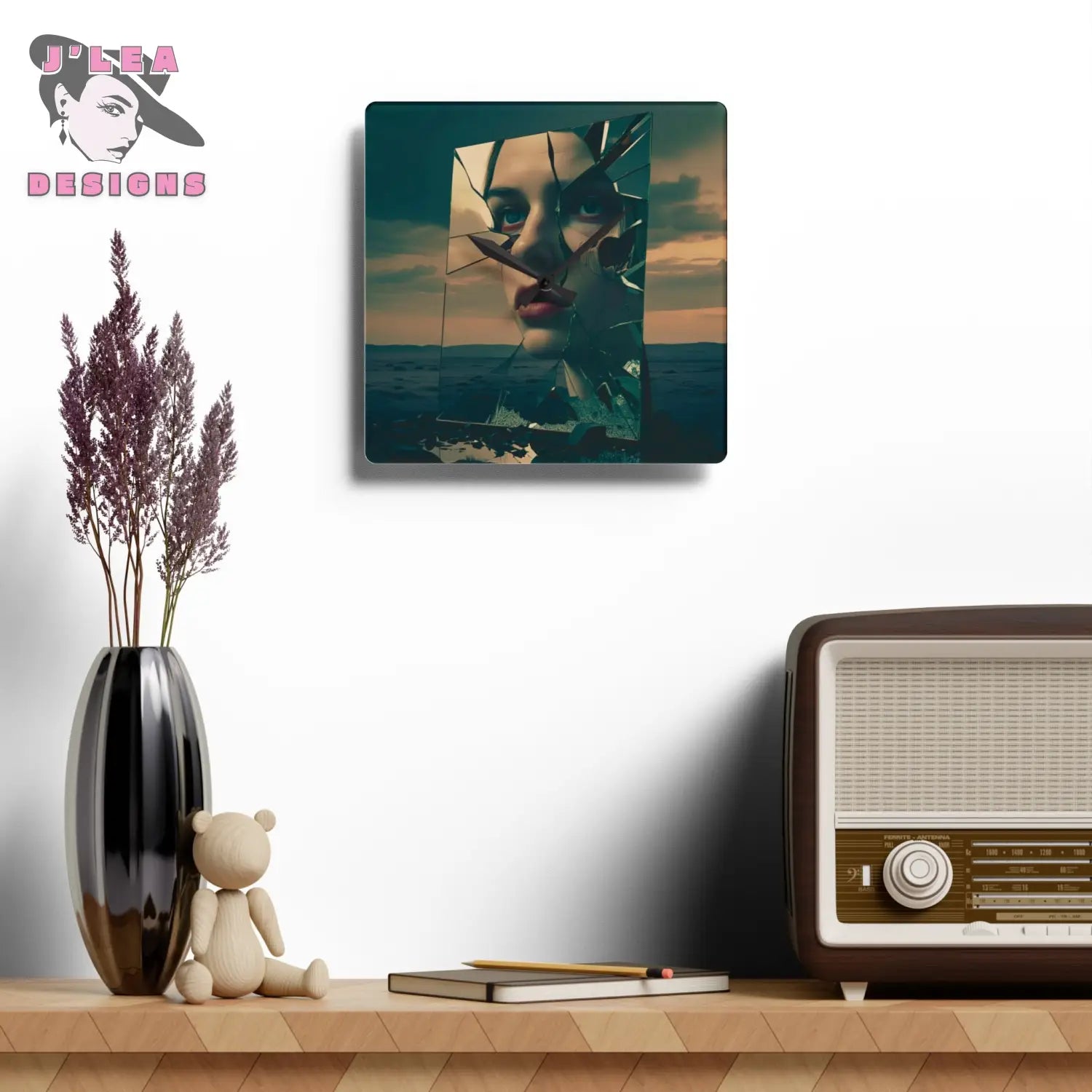 Reflections of Time Acrylic Wall Clock 10.75’’ × 10.75’’ (Square) Home Decor