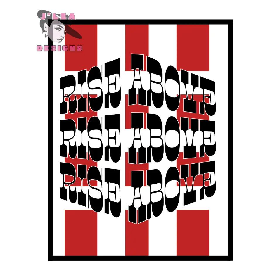 Rise Above - Crimson Impact Edition - Digital Art Print by J’Lea Designs - Download and Print Art