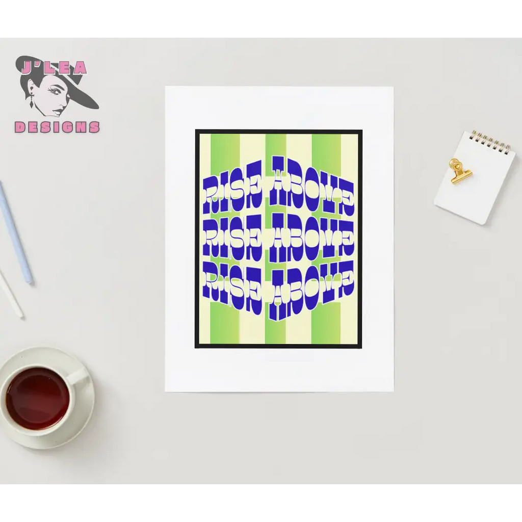 Rise Above - Retro Stripe Edition - Digital Art Print by J’Lea Designs - Download and Print Art