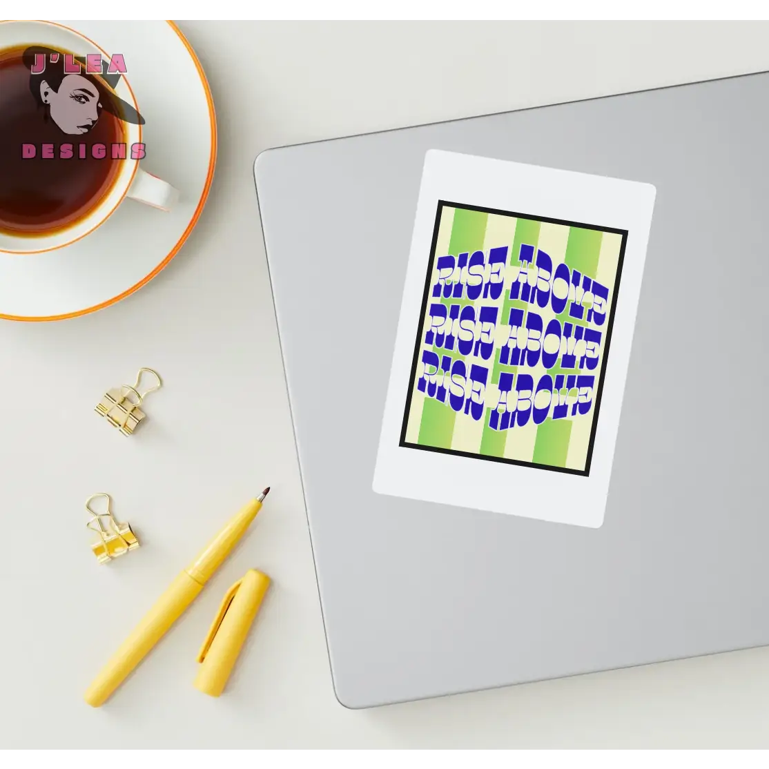 Rise Above - Retro Stripe Edition - Digital Art Print by J’Lea Designs - Download and Print Art